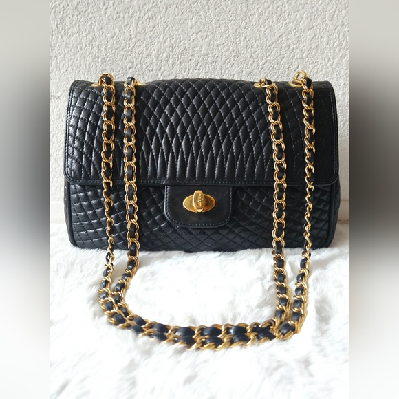 Bally Handbags - Bally Vintage Double Flap Quilted Shoulder Bag